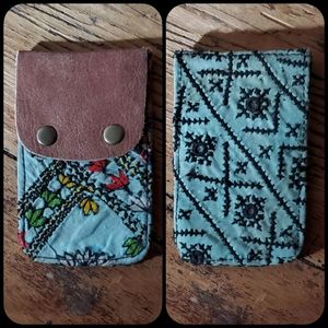 👽🌋 Free People Boho Embroidered Repurposed vtg banjara Wallet Card Case